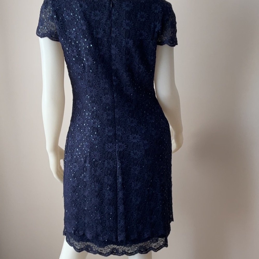 Connected Apparel Lace Sequin Dress - Picture 8 of 11